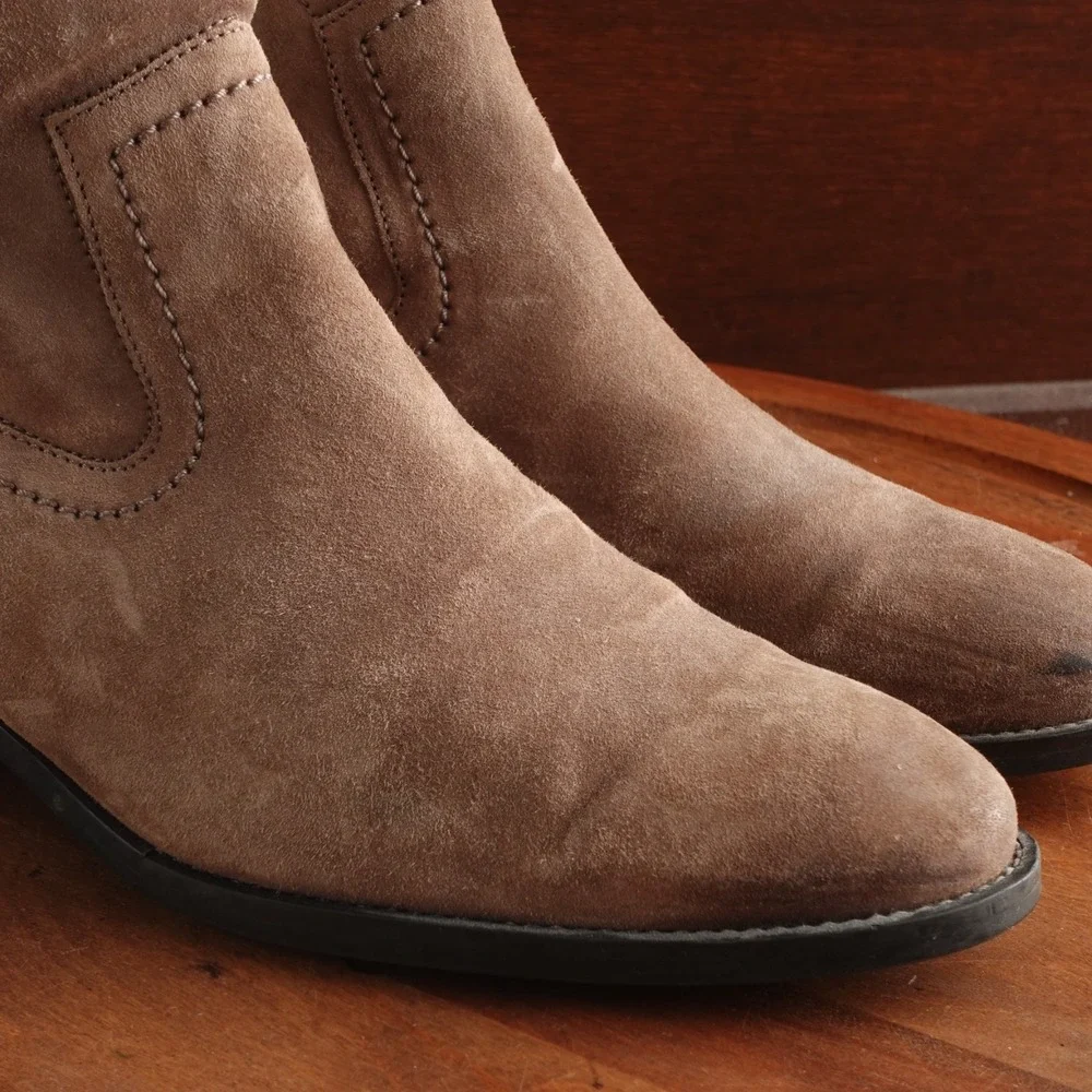 Paul Green Boots Womens SZ UK 6 US 8.5 Brown Boston Suede Coastal Cowgirl Ankle